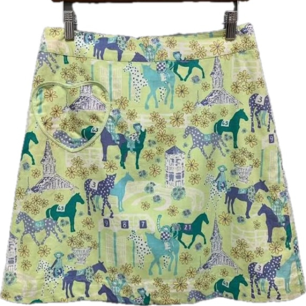 Lilly Pulitzer vintage Kentucky Derby “Lowrider” a line skirt size 4